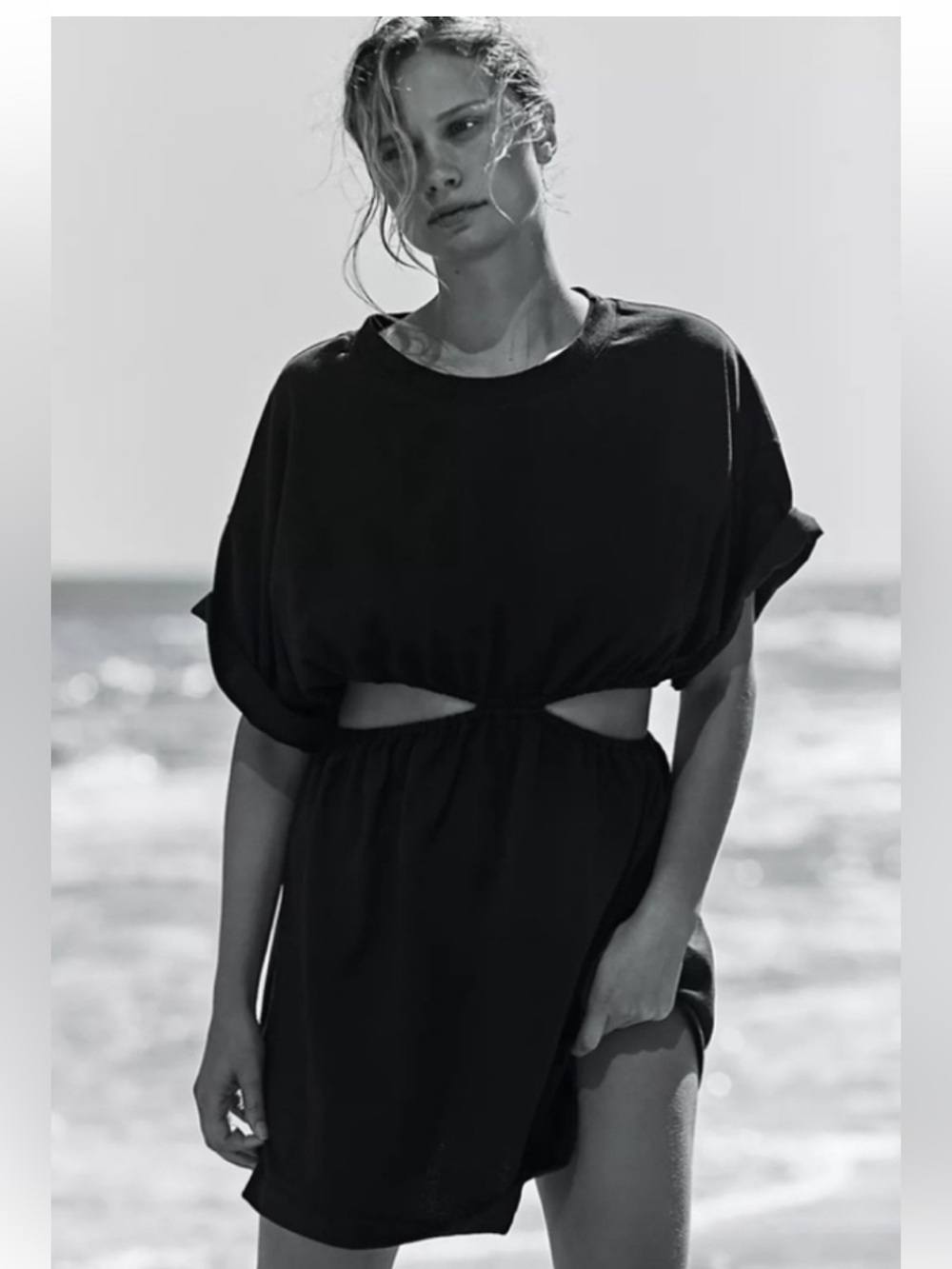 Free People Beach Dandelion Mini Black Dress